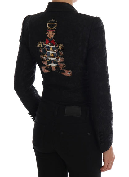Dolce & Gabbana Black Brocade Blazer Jacket