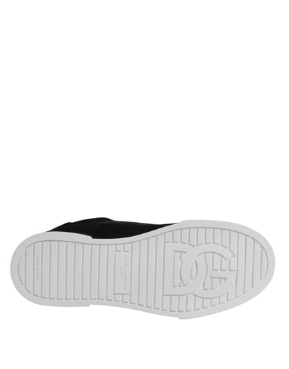 حذاء سنيكرز دولتشي آند غابانا بورتوفينو أسود منخفض الرقبة