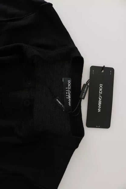 بلوزة دولتشي آند غابانا سوداء بأكمام طويلة من الصوف البكر