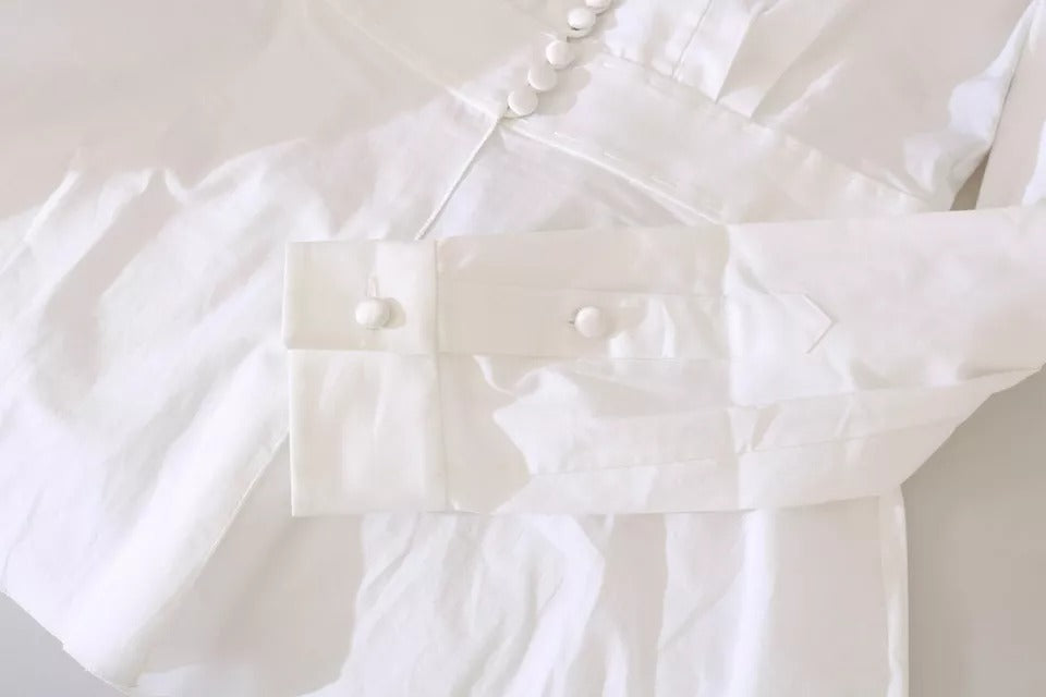 قميص وبلوزة دولتشي آند غابانا أسود وأبيض بأزرار مزخرفة