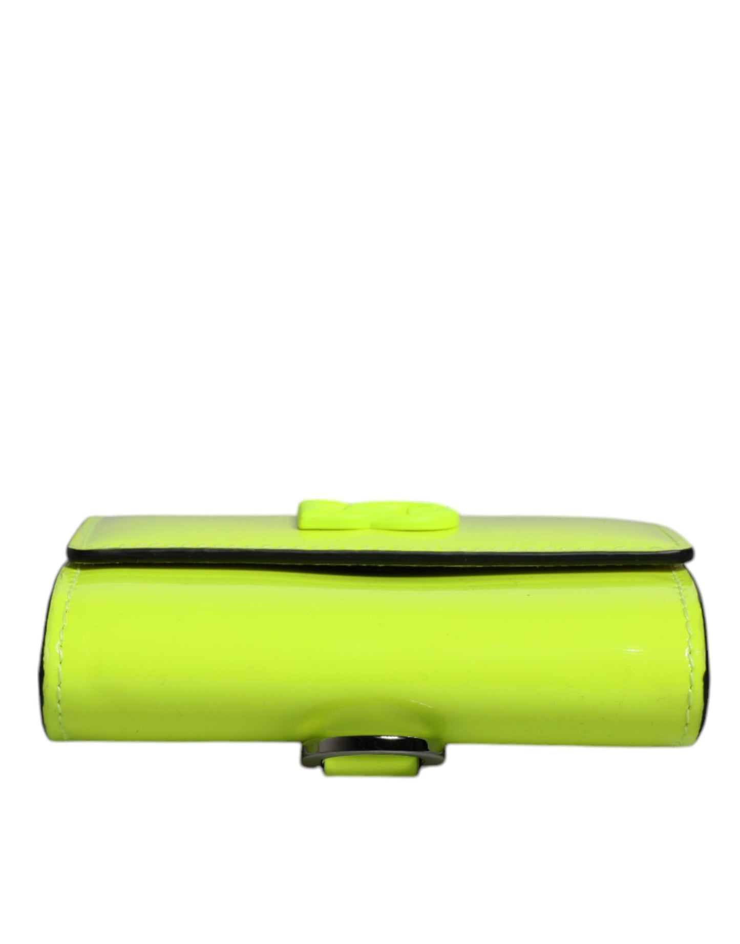 محفظة دولتشي آند غابانا ذات الطيات المزدوجة باللون الأصفر والأخضر وشعار DG وحزام الرقبة