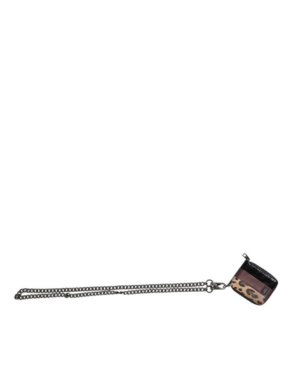 محفظة دولتشي آند غابانا متعددة الألوان من الجلد بنقشة جلد النمر DG ثنائية الطي