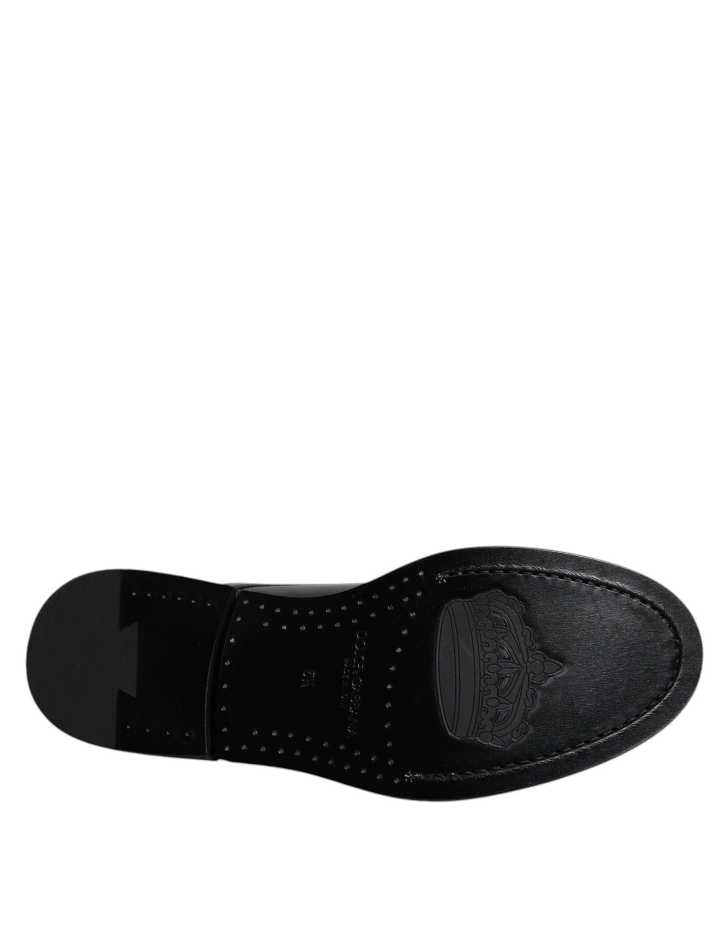 حذاء ديربي رسمي برباط من دولتشي آند غابانا، مصنوع من الجلد الأسود اللامع