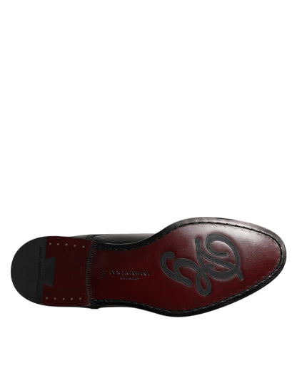 حذاء ديربي رسمي برباط من دولتشي آند غابانا مصنوع من جلد العجل الأسود