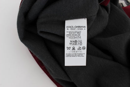 Dolce & Gabbana Red Knight Print Silk Blouse T-shirt