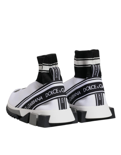 Dolce & Gabbana White Black Sorrento Socks Sneakers Shoes