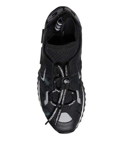 Dolce & Gabbana Black Mesh Sorrento Trekking Sneakers Shoes