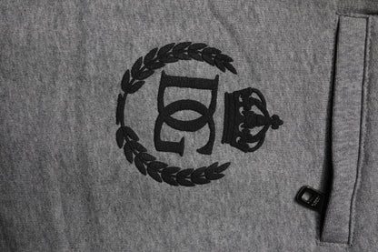 Dolce & Gabbana Gray Logo Cotton Jogger Men Sweatpants Pants