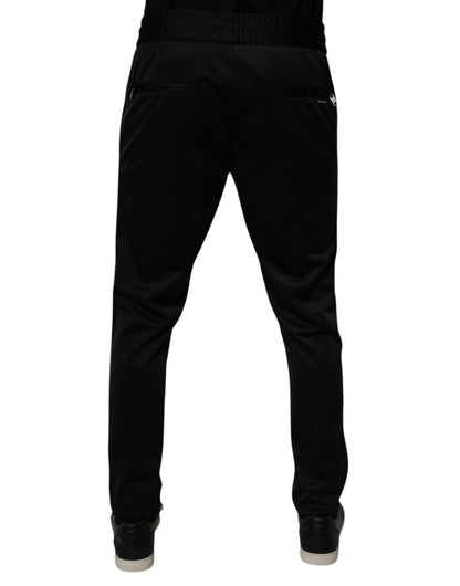 Dolce & Gabbana Black Polyester Men Jogger Sweatpants Pants