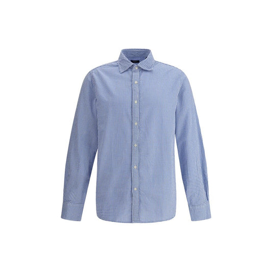 Deperlu Blue Cotton Pattern Shirt