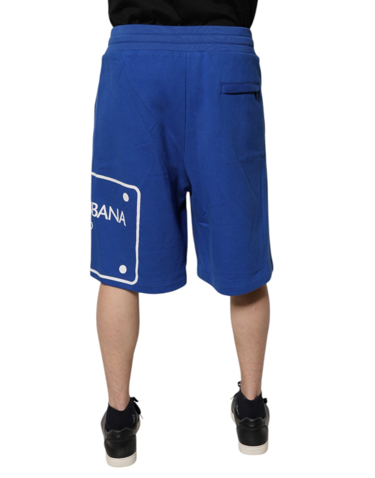 Dolce & Gabbana Blue Logo Cotton Bermuda Sweatshorts Shorts