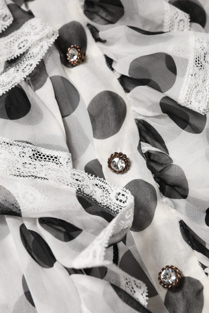 بلوزة دولتشي آند غابانا بدون أكمام من القطن باللونين الأبيض والأسود