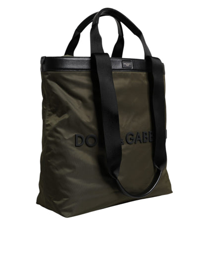 Dolce & Gabbana Military Green Nylon Shoulder Strap Tote Bag