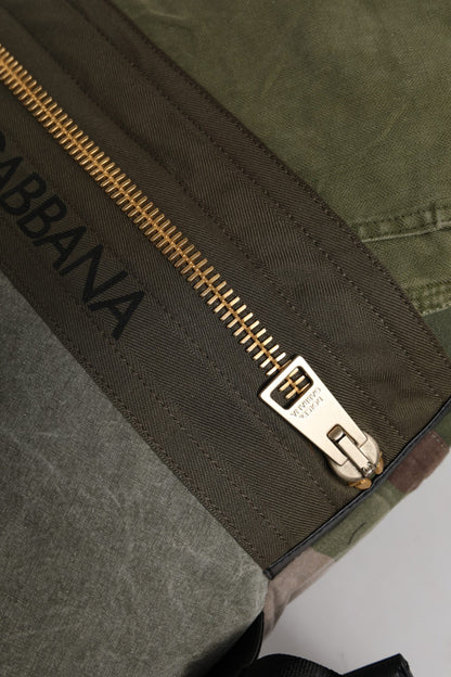 حقيبة ظهر دولتشي آند غابانا العسكرية الخضراء المرقعة