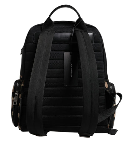 حقيبة ظهر رجالية من دولتشي آند غابانا بطبعة جلد النمر متعددة الألوان ولوحة شعار DG