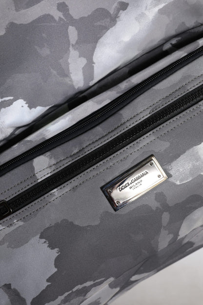 حقيبة دولتشي آند غابانا رمادية من القطن المموه متعددة الأقسام