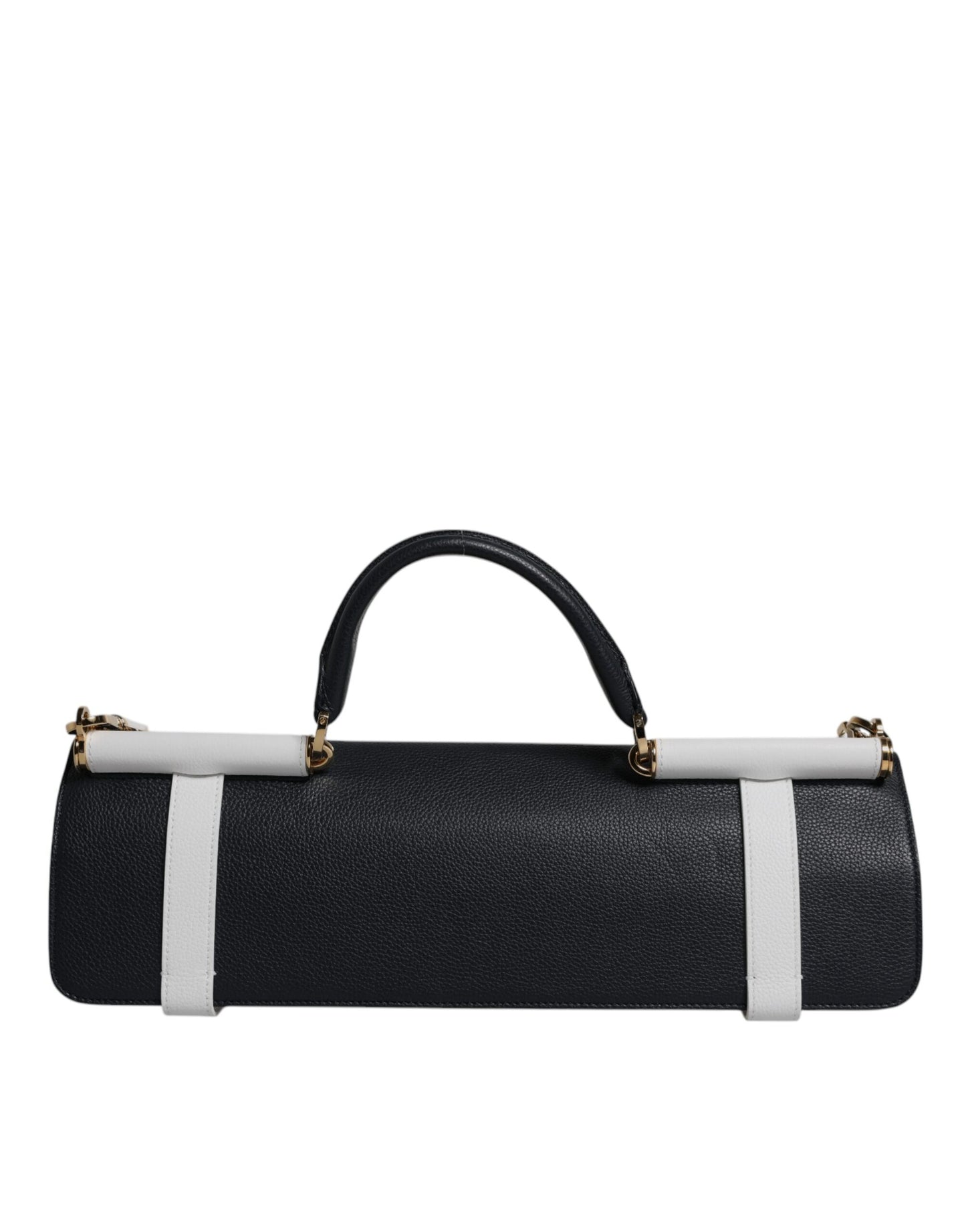 حقيبة كتف دولتشي آند غابانا من جلد العجل باللون الأزرق والأبيض