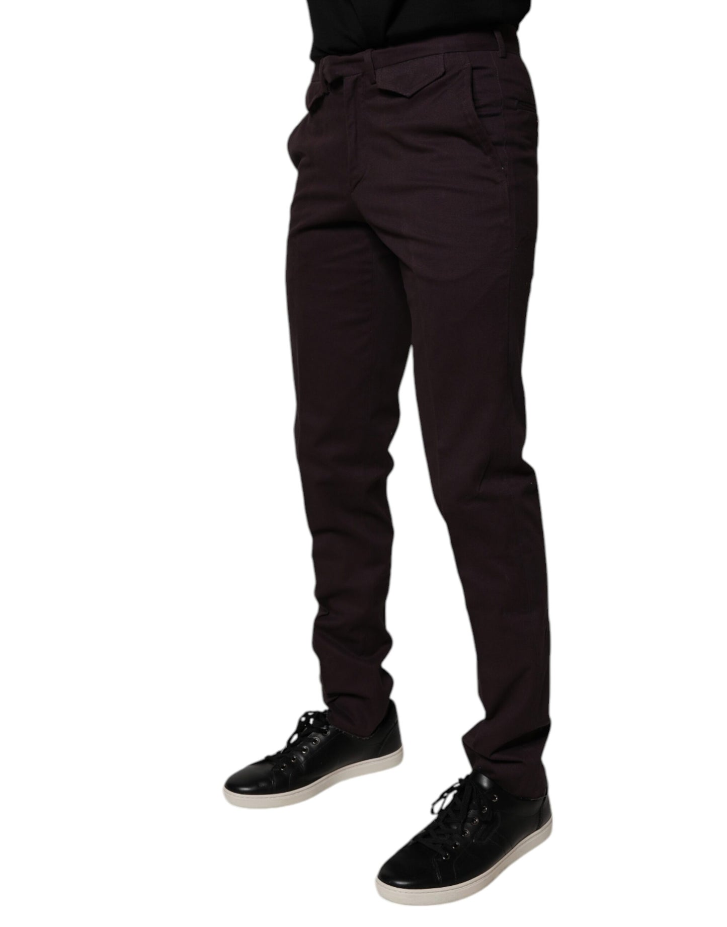 BENCIVENGA Brown Pure Cotton Slim Fit Men Dress Pants