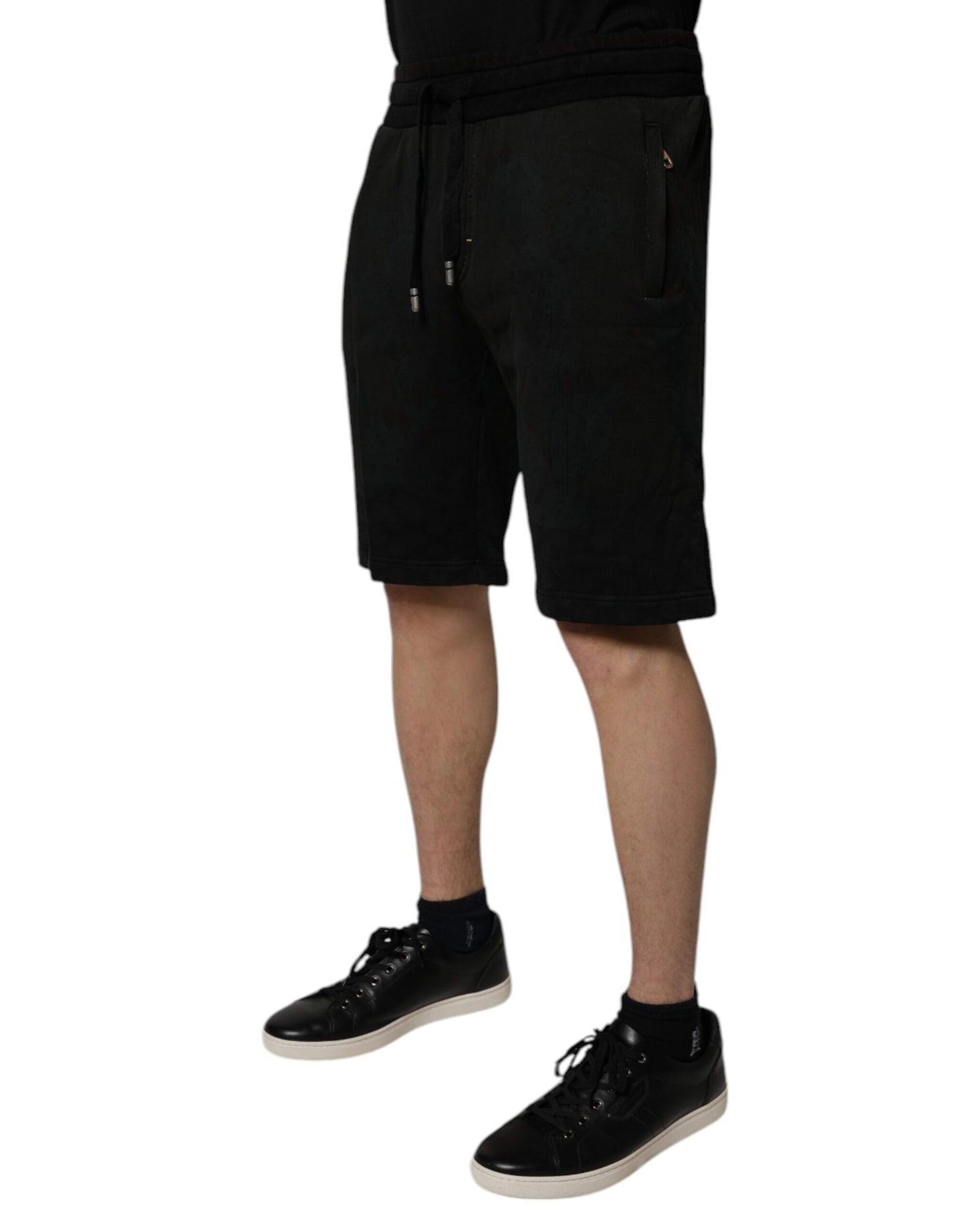 Dolce & Gabbana Black Cotton Sweatshorts Men Bermuda Shorts