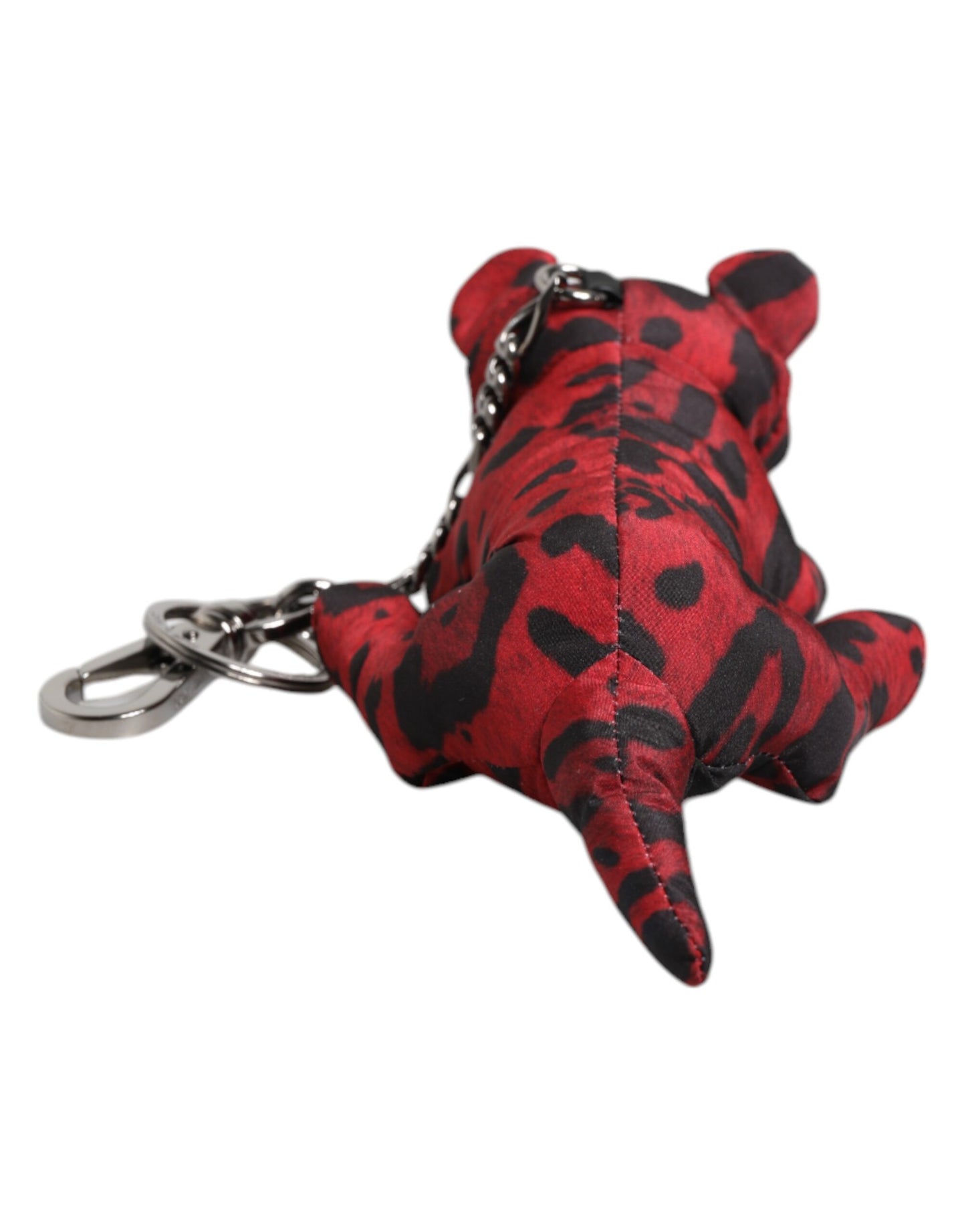 Dolce & Gabbana Red Black Polyester Animal Silhouette Keychain Keyring