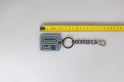 Dolce & Gabbana Blue Yellow DG Rubber Logo Silver Men's Keychain Keyring