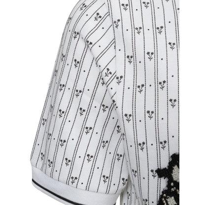 قميص بولو قطني أبيض من دولتشي آند غابانا