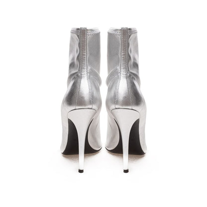 Giuseppe Zanotti Gray Leather Ankle Boots