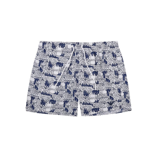 Emporio Armani White Polyester Swim Shorts