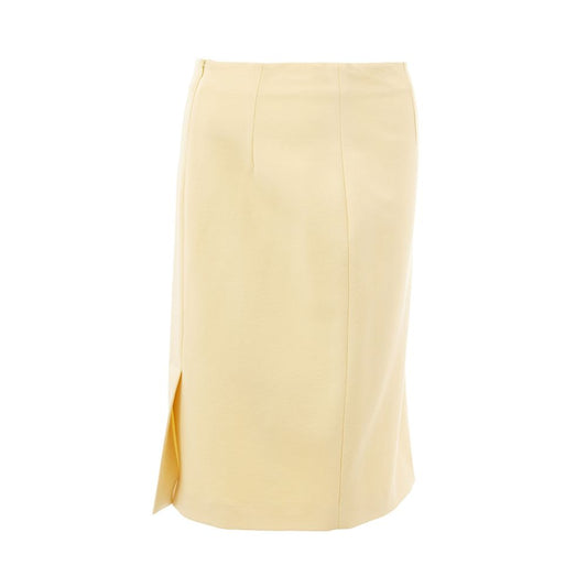 Lardini Yellow Viscose Midi Skirt
