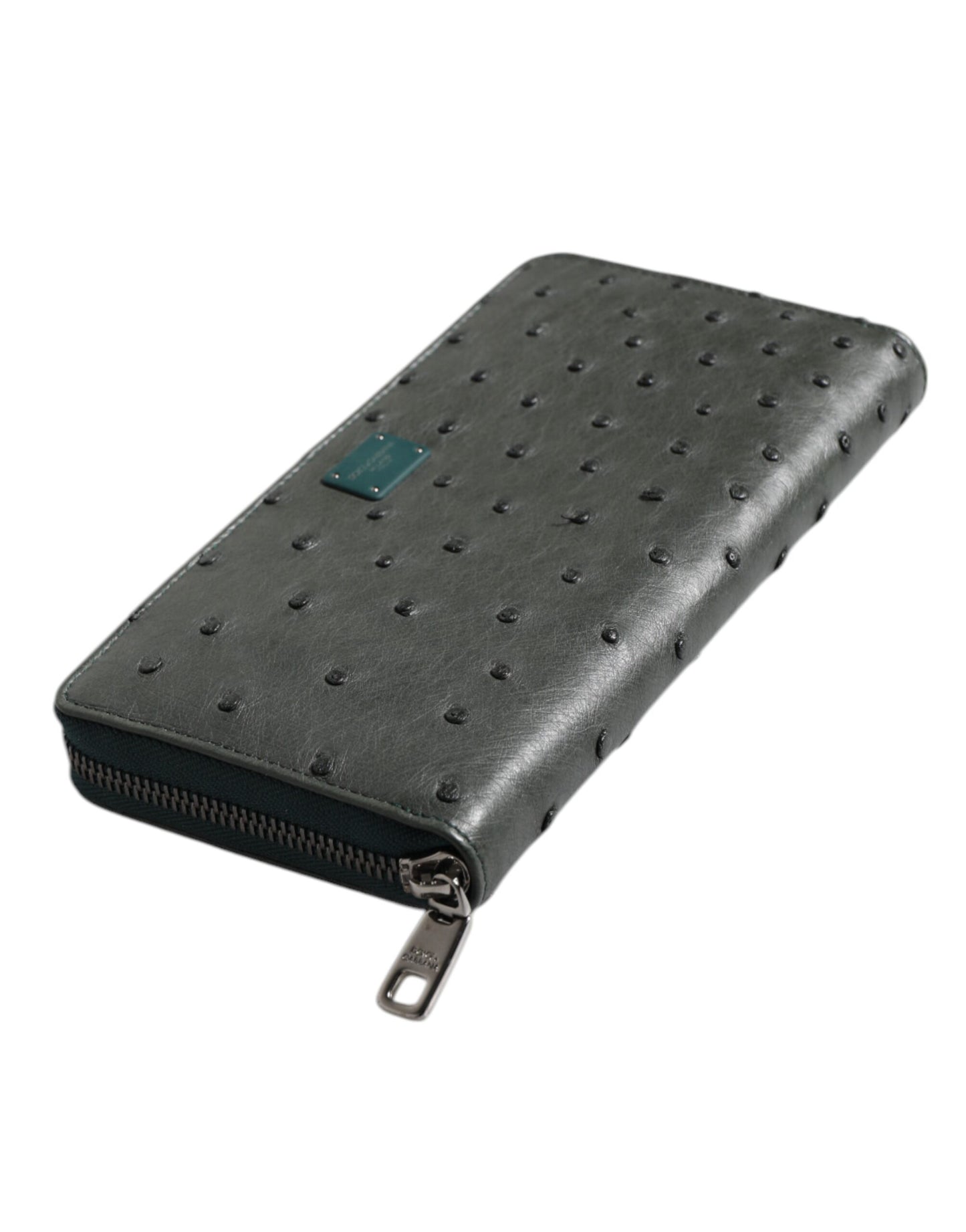 محفظة كونتيننتال بسحاب دائري ولوحة شعار النعامة الخضراء من دولتشي آند غابانا