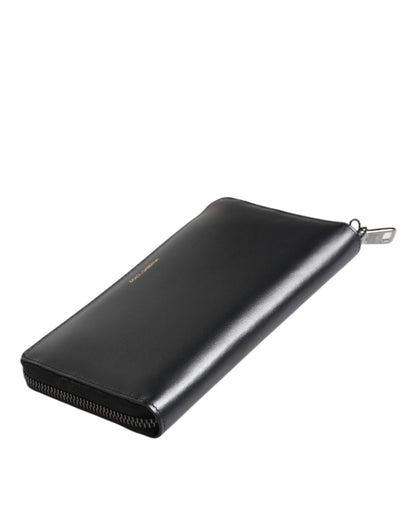 محفظة دولتشي آند غابانا كونتيننتال من الجلد الطبيعي المنقوش باللون الأسود والأزرق