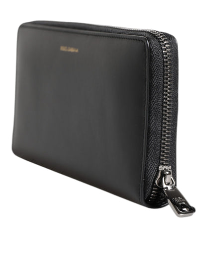 محفظة دولتشي آند غابانا كونتيننتال من الجلد الطبيعي المنقوش باللون الأسود والأزرق