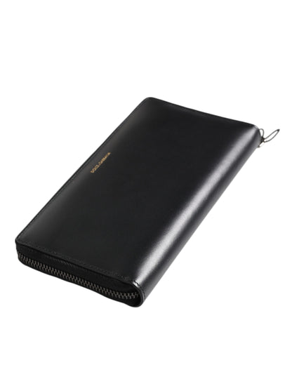 محفظة دولتشي آند غابانا كونتيننتال من الجلد الطبيعي المنقوش باللون الأسود والأزرق