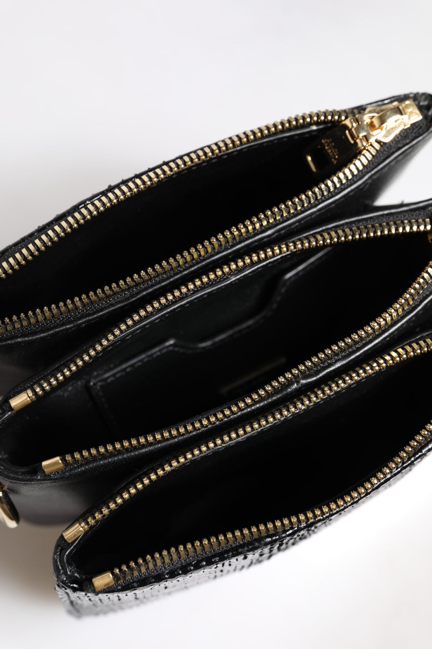 Dolce & Gabbana Black Exotic Leather Shoulder Sling Clutch Bag