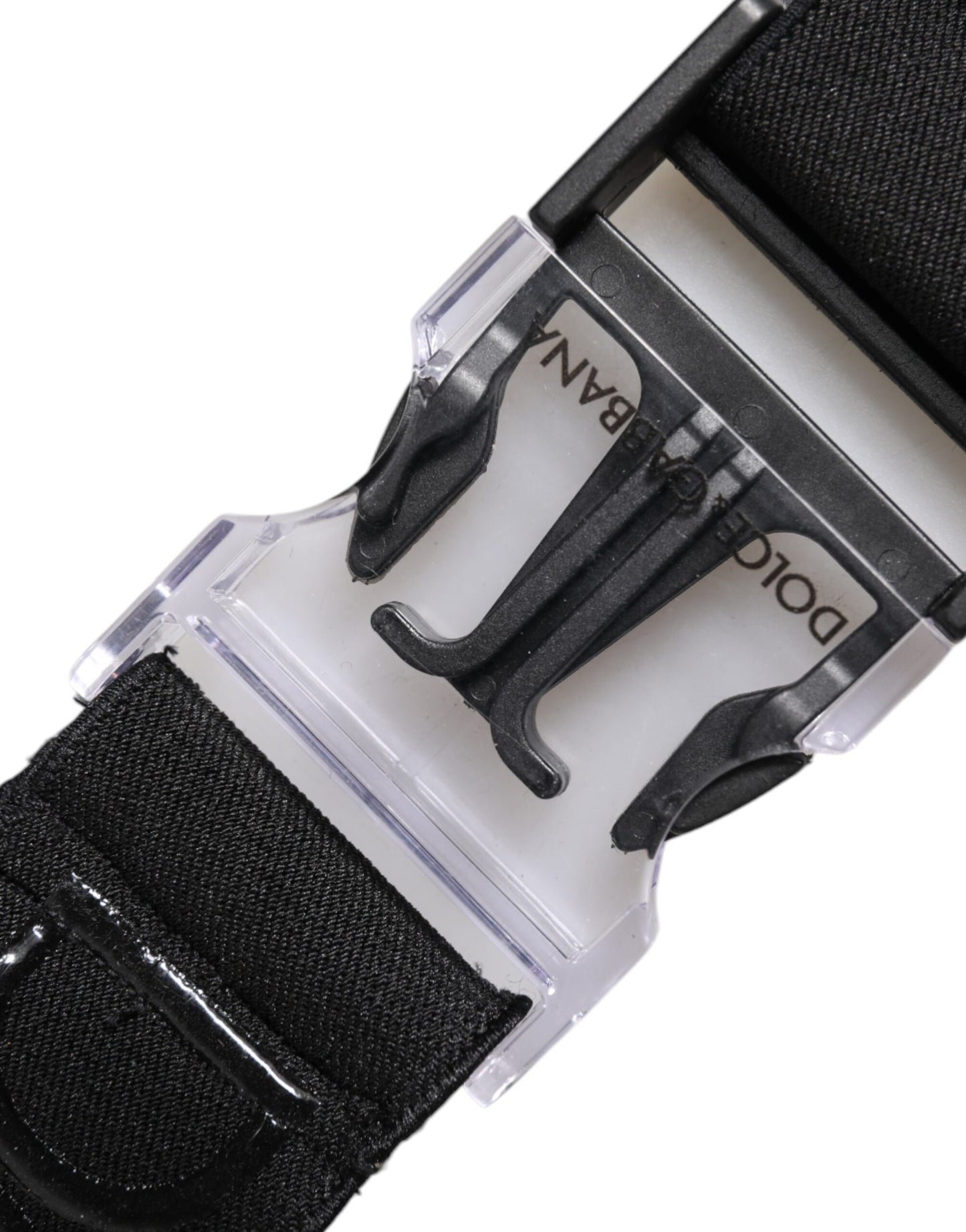 Dolce & Gabbana Black Stretch Polyester Rubberised DG Logo Keychain