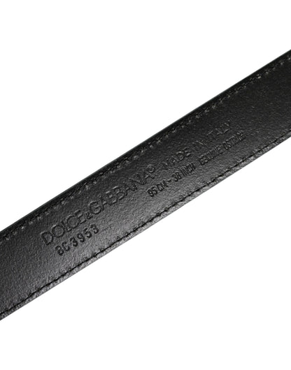 Dolce & Gabbana Green Ostrich Leather Silver Metal Buckle Belt