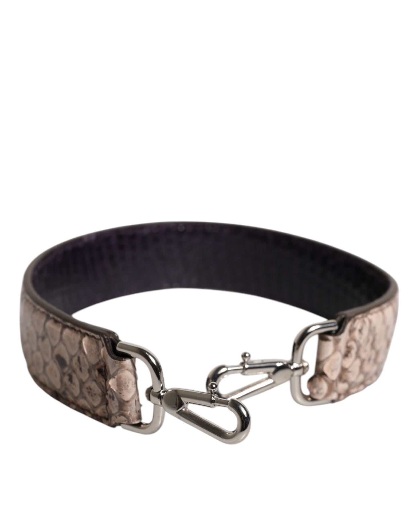 Dolce & Gabbana Black Cream Exotic Leather Bag Shoulder Strap