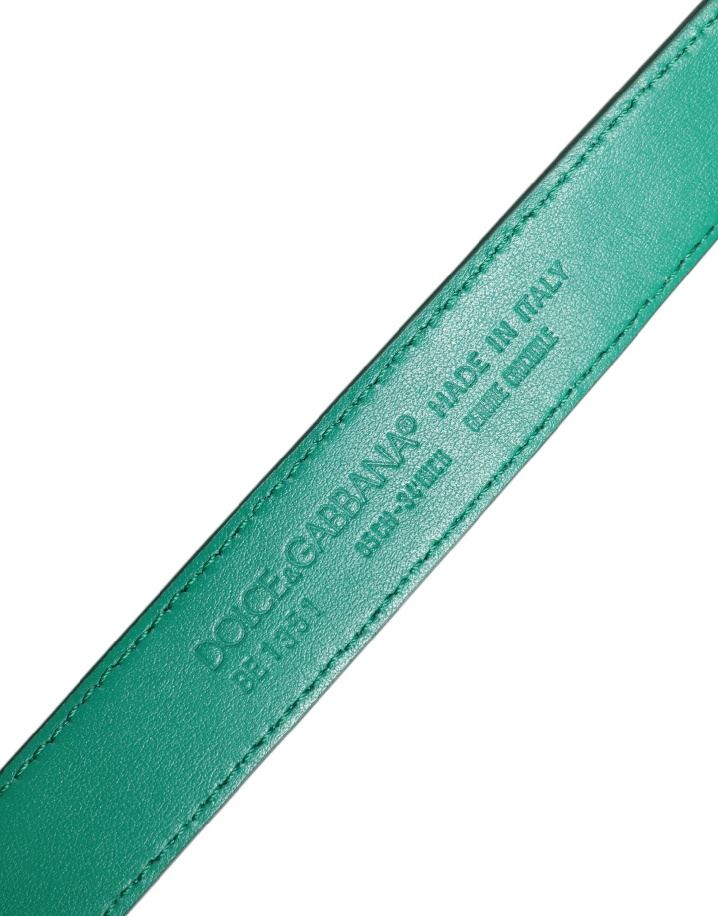 حزام دولتشي آند غابانا من الجلد الأخضر مع مشبك معدني للخصر