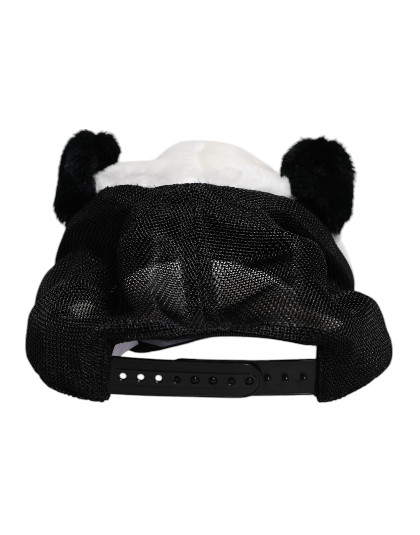 Dolce & Gabbana Black White Panda Fur Women Baseball Cap