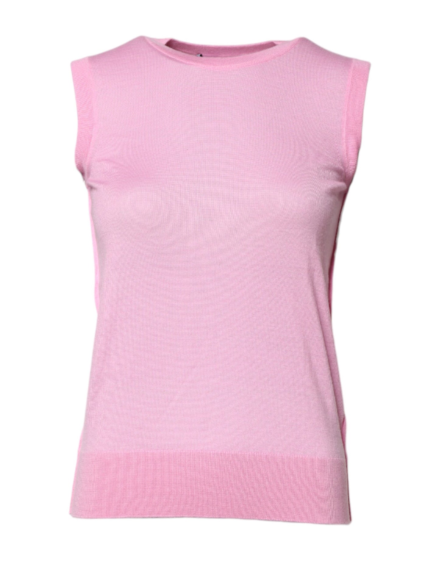 Dolce & Gabbana Pink Cashmere Round Neck Sleeveless Tank Top