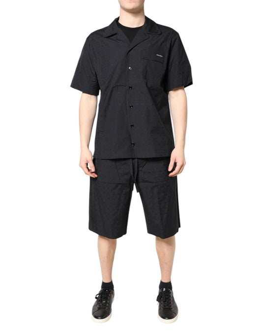 Dolce & Gabbana Black Cotton Men Pajama Set Sleepwear