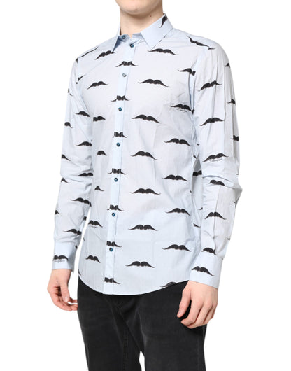 قميص مارتيني الرسمي من دولتشي آند غابانا، أزرق فاتح، قطني