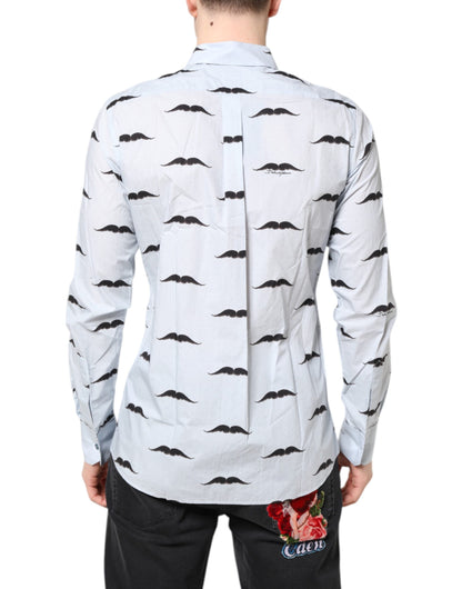 قميص مارتيني الرسمي من دولتشي آند غابانا، أزرق فاتح، قطني