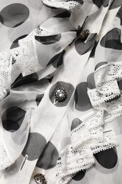 بلوزة دولتشي آند غابانا بدون أكمام من القطن باللونين الأبيض والأسود