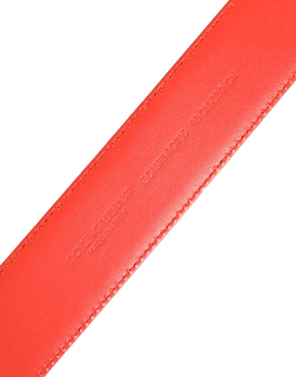 حزام دولتشي آند غابانا المعدني باللون البرتقالي الذهبي مع مشبك الشعار