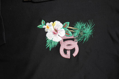Dolce & Gabbana Black Embroidery Hooded Sweatshirt Sweater