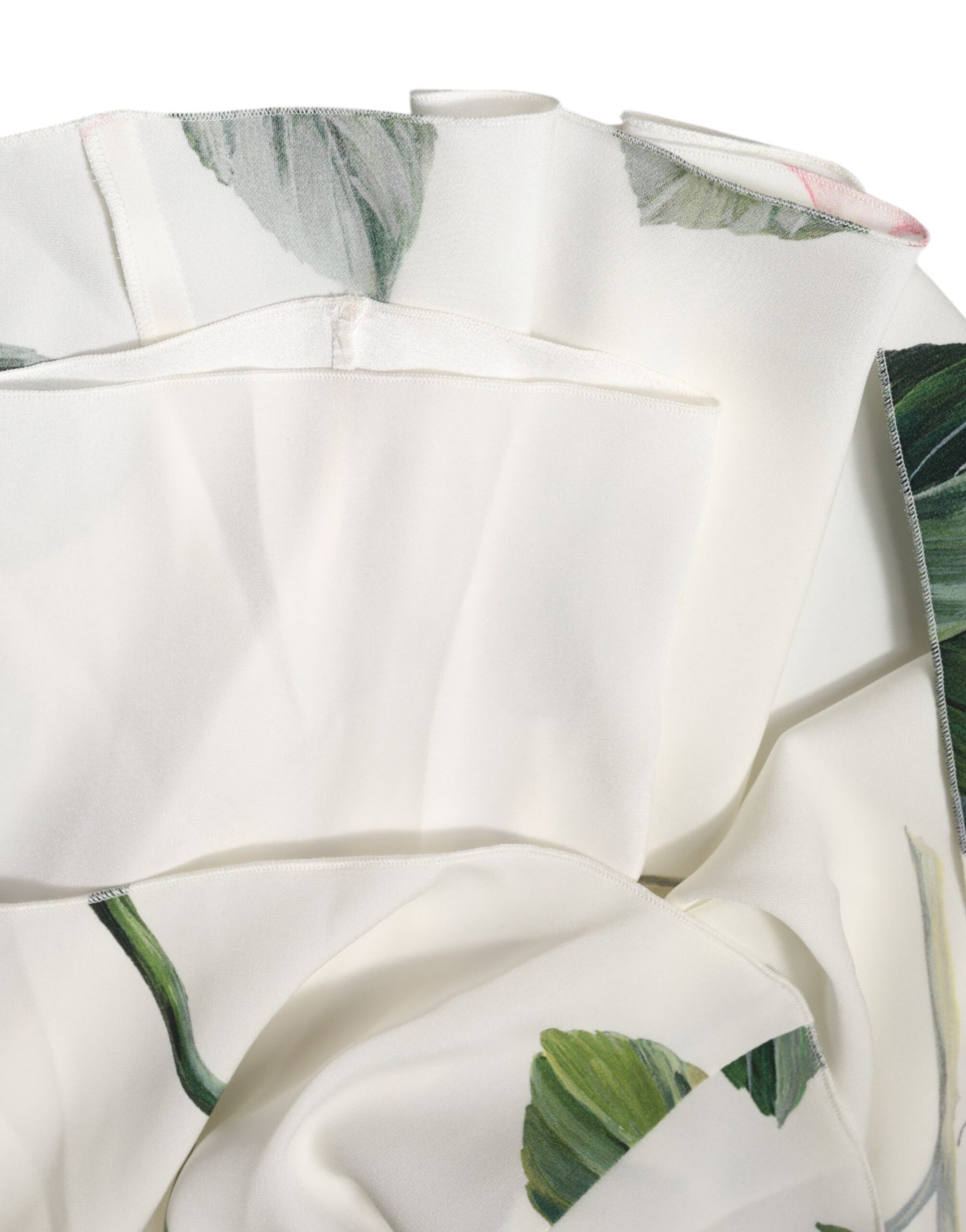 Dolce & Gabbana White Floral One Shoulder Sheath Midi Dress