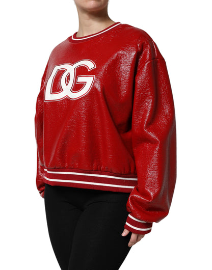 Dolce & Gabbana Red Wool DGLogo Embroidery Pullover Sweater