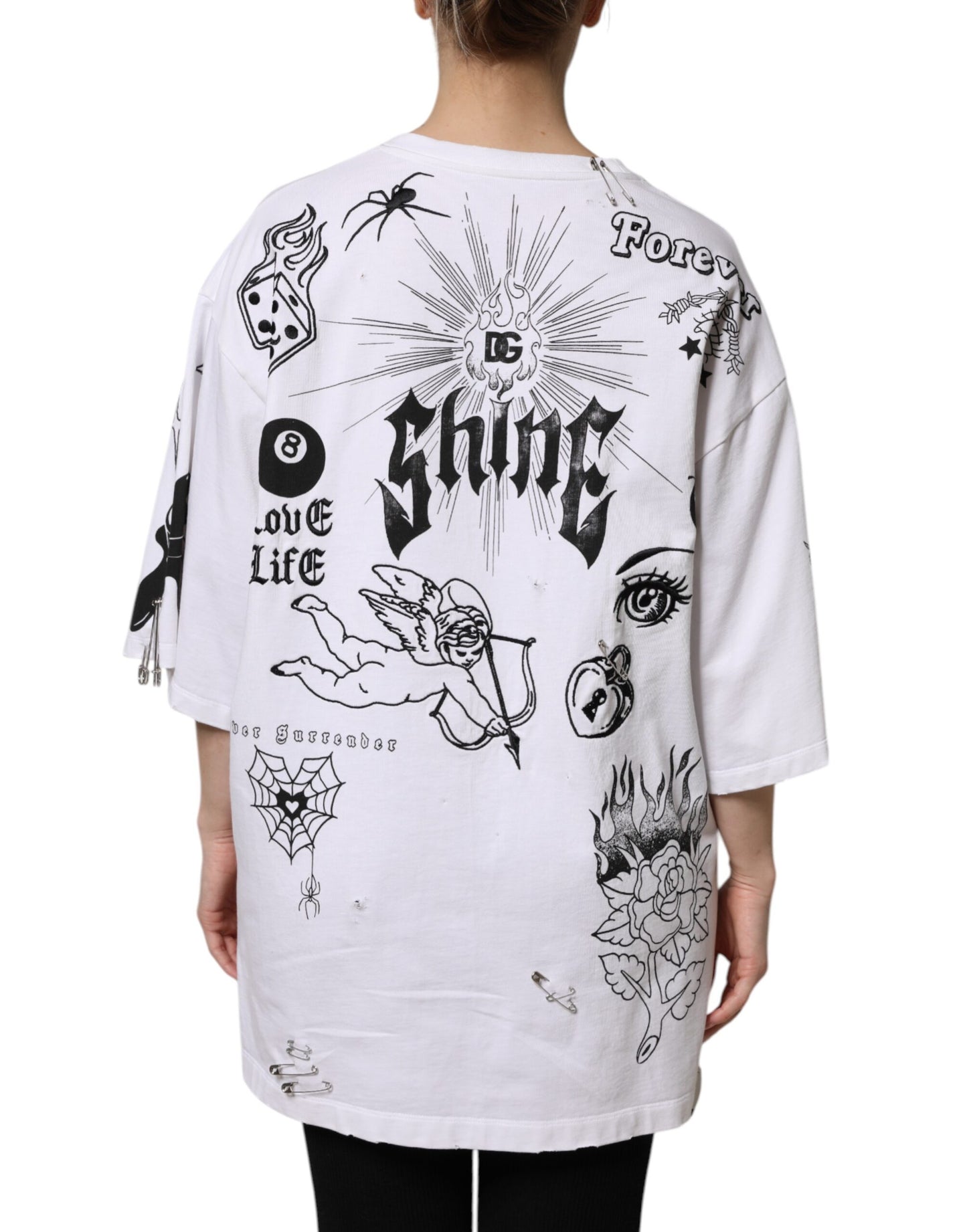 Dolce & Gabbana White Cotton DG BLESSED Printed T-shirt