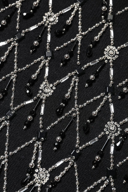 بلوزة دولتشي آند غابانا سوداء بأكمام طويلة ومزينة بالكشمير